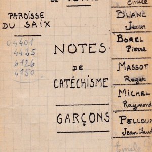 1945 notes de catéchisme